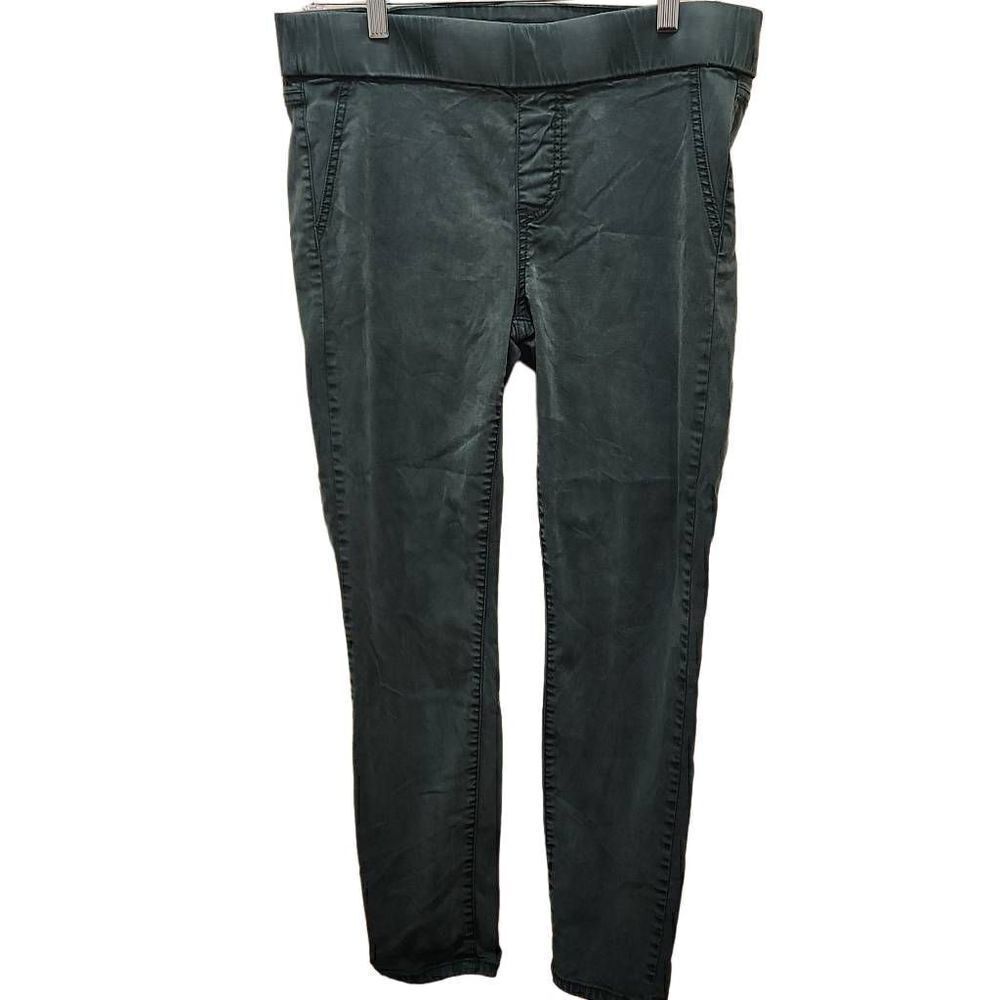 Liverpool Green Ankle Pants Women's Size 10 Faux Pockets Soft Cotton/Spandex Ble